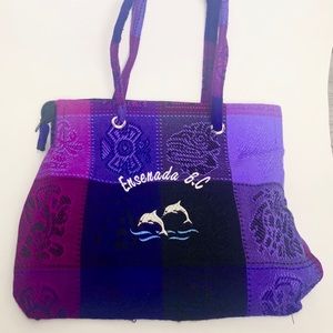 Ensenada patchwork zippered tote